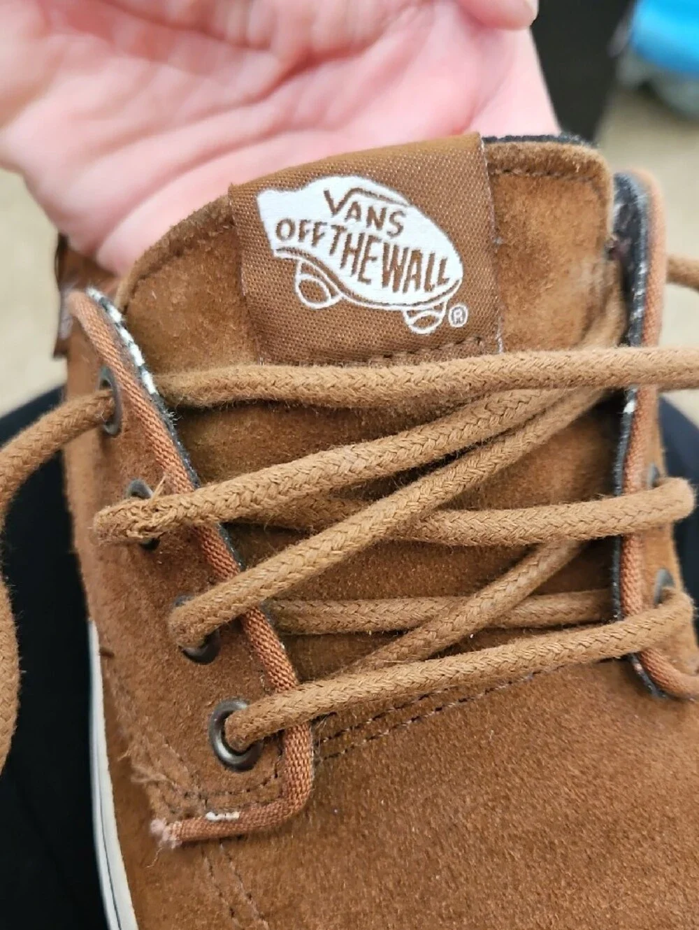 Vans Brown Suede Slip-On Lace-Up Loafers